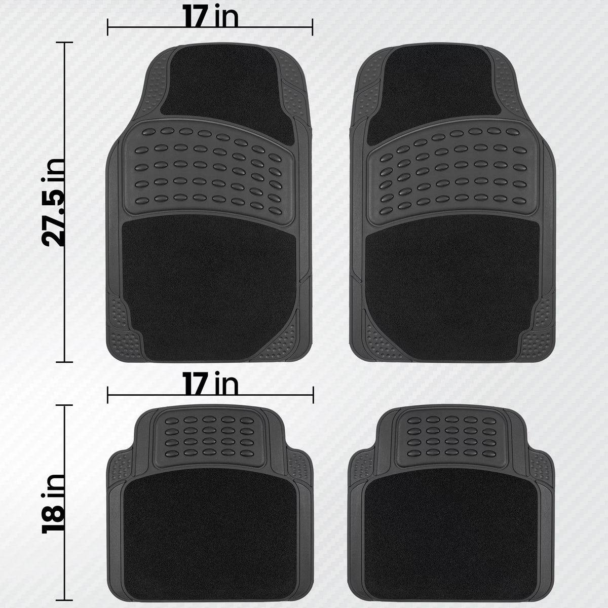 Universal Rubber & Carpet Floor Mats Set D415399