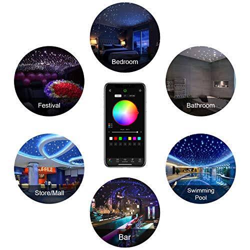 10W 300pcs 0.03in 9.8ft Bluetooth RGBW LED Fiber Optic L645580