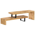 Solid Mango Wood TV Stand with Wrought Iron Legs, 45.3" L x 18" W x 15.7" H W206