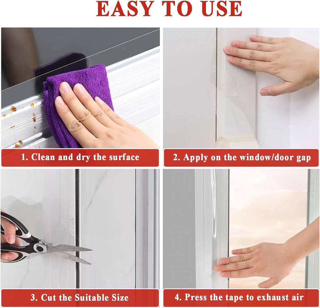 Transparent 2-Inch x 65.6FT Window Weather Stripping Tape P867435