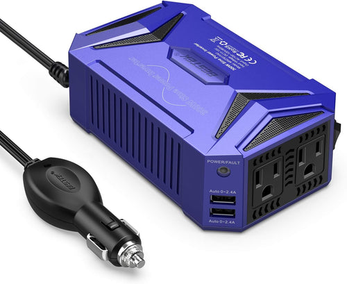 300W Pure Sine Wave Power Inverter Car Adapter DC 12V to AC 110V with Dual USB Ports R995