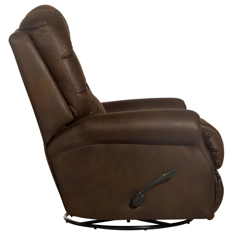 Brown Polyester Swivel Glider Recliner D8688