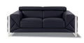 Black Genuine Italian Leather Loveseat A480