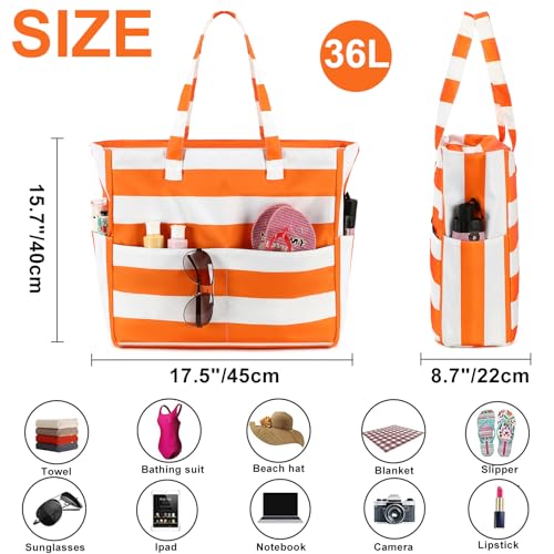 Extra Large Waterproof Beach Tote with Wet Compartment O14772