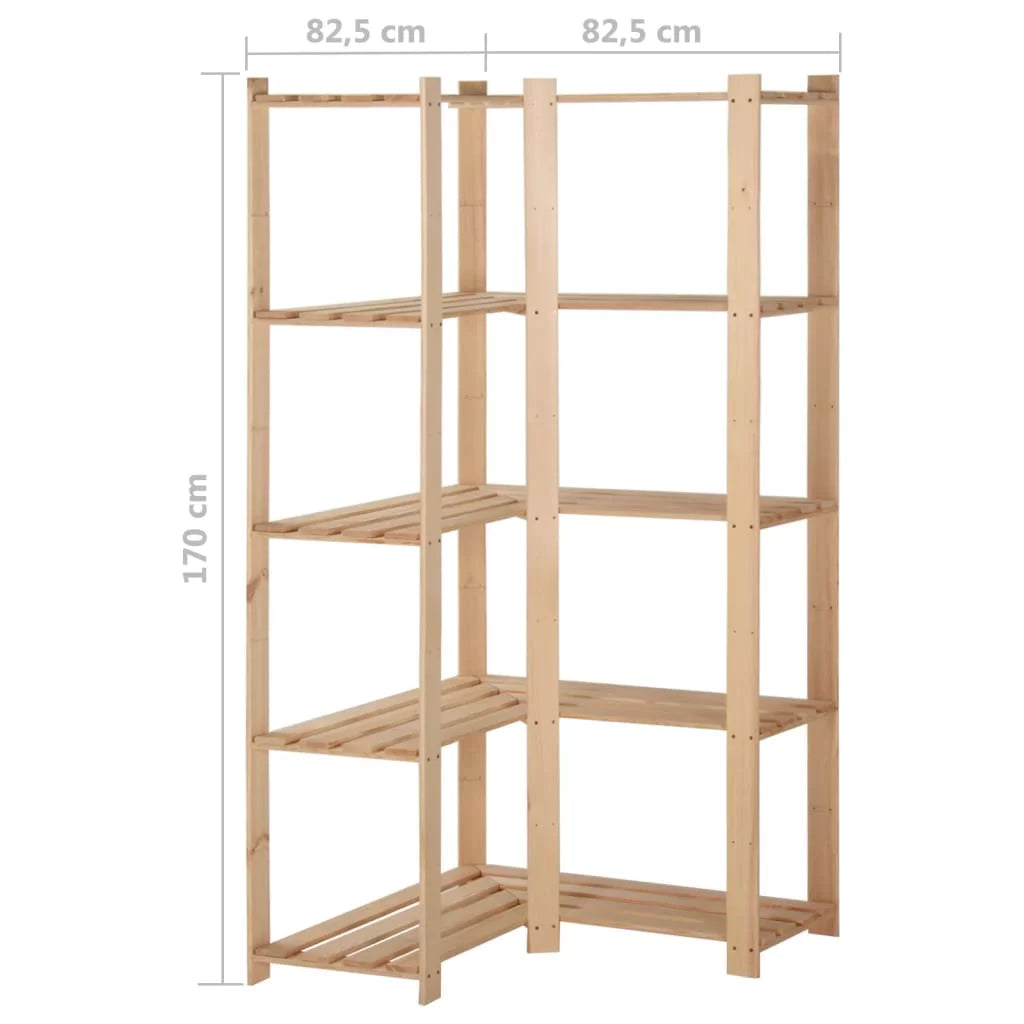 5-Tier Solid Wood Pine Corner Rack F1602