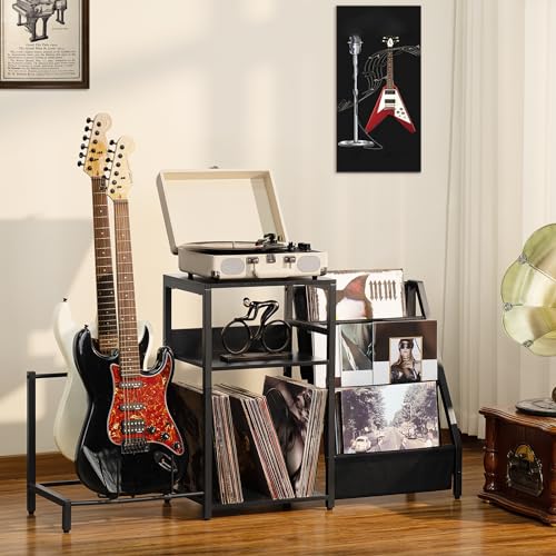 3 Tier Record Player Stand with Storage U7353