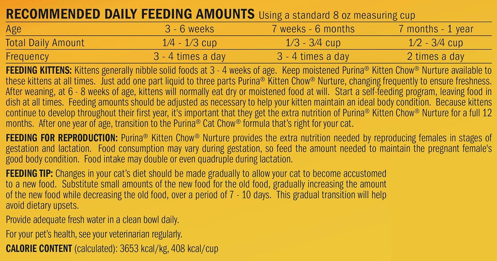 3.15 lb. Dry Kitten Food (6 Bags) I206