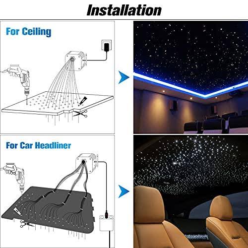 10W 300pcs 0.03in 9.8ft Bluetooth RGBW LED Fiber Optic L645580