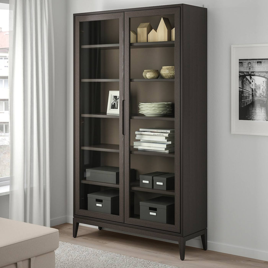 Brown Glass-Door Cabinet X16160