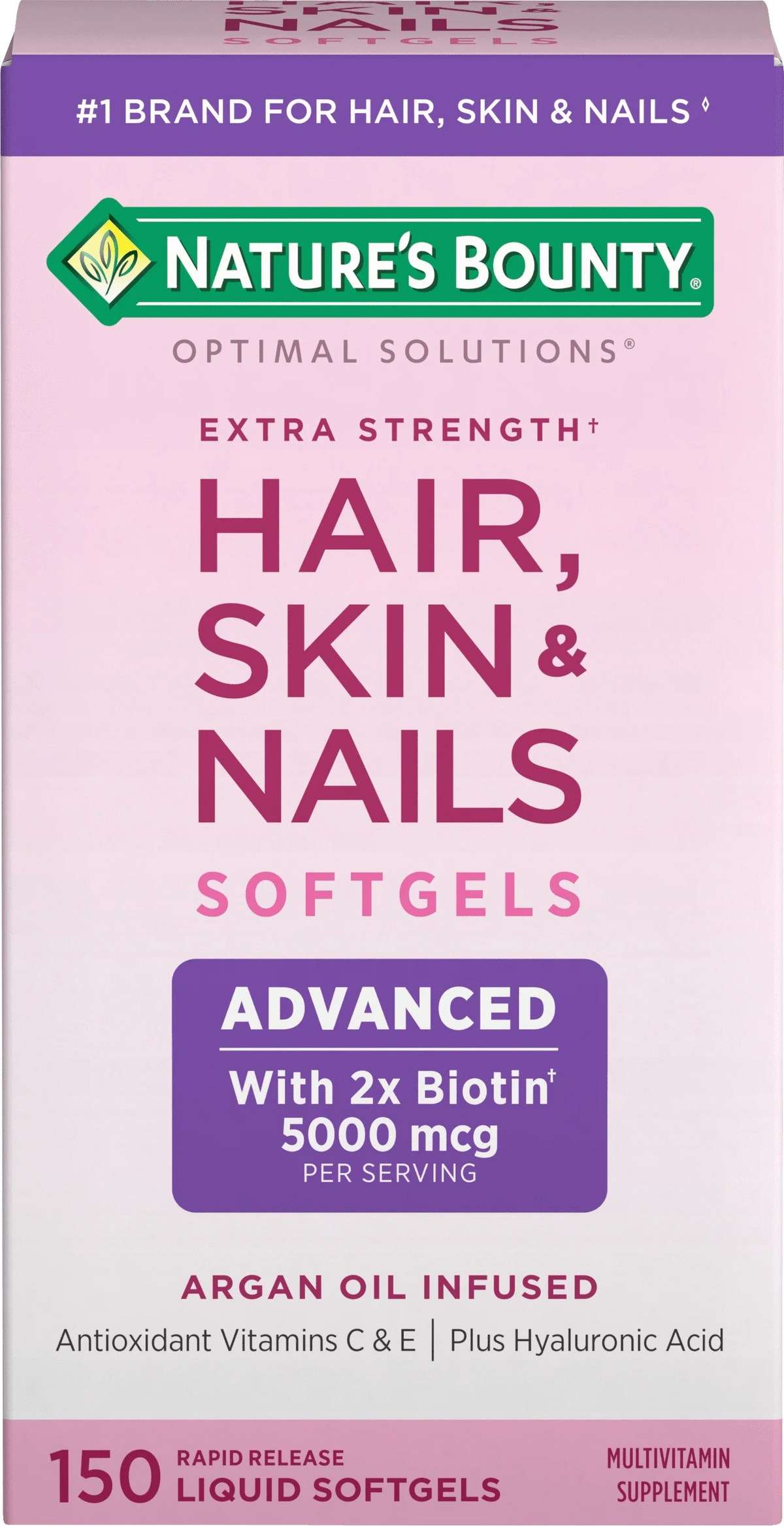 Advanced Hair, Skin and Nail Biotin & Vitamins A, C, & E Softgels, 150 Count L86608