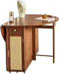 Folding Wood Round Dining Table with Storage Space F486414
