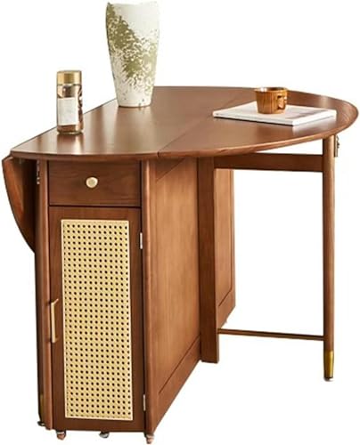 Folding Wood Round Dining Table with Storage Space F486414