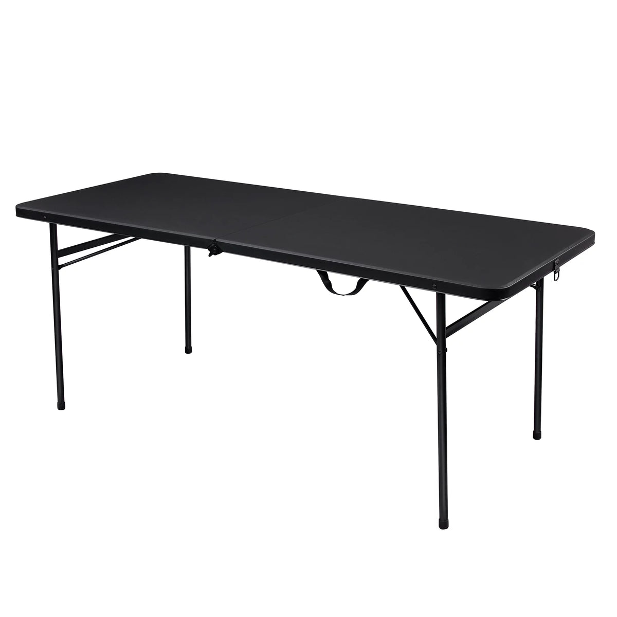 6 Foot Bi-Fold Plastic Folding Table, Black W194