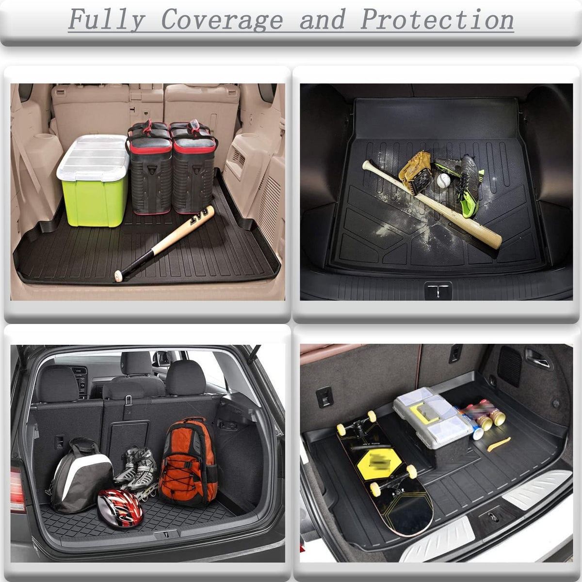 Cargo Liner Trunk Tray Cargo Mat Protector Pack of 2 Q14390