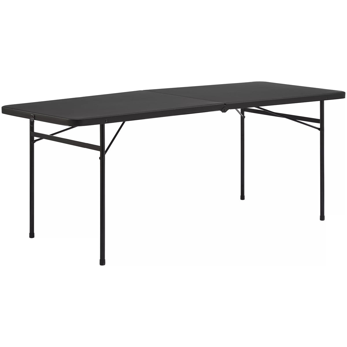 6 Foot Bi-Fold Plastic Folding Table, Black W194