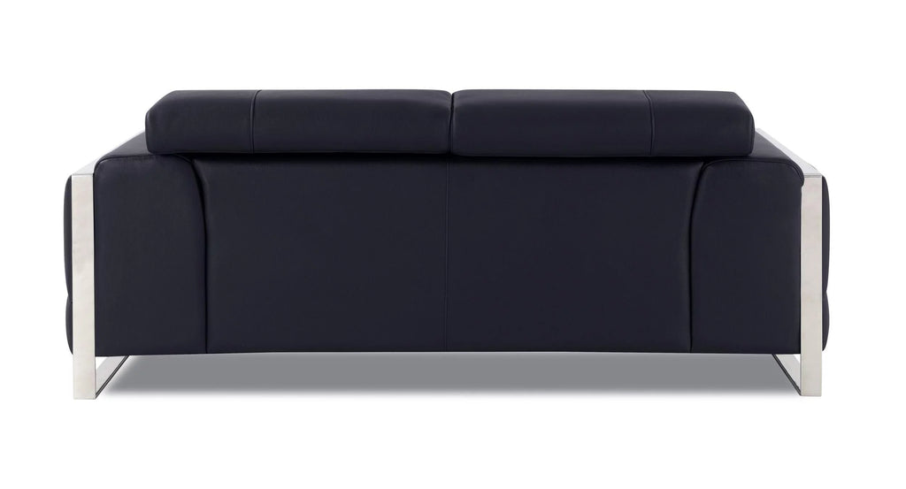 Black Genuine Italian Leather Loveseat A480