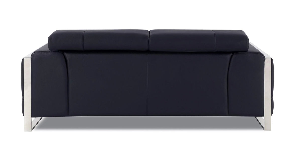 Black Genuine Italian Leather Loveseat A480