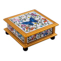 Ivory Reverse Painted Glass Decorative Box M405056