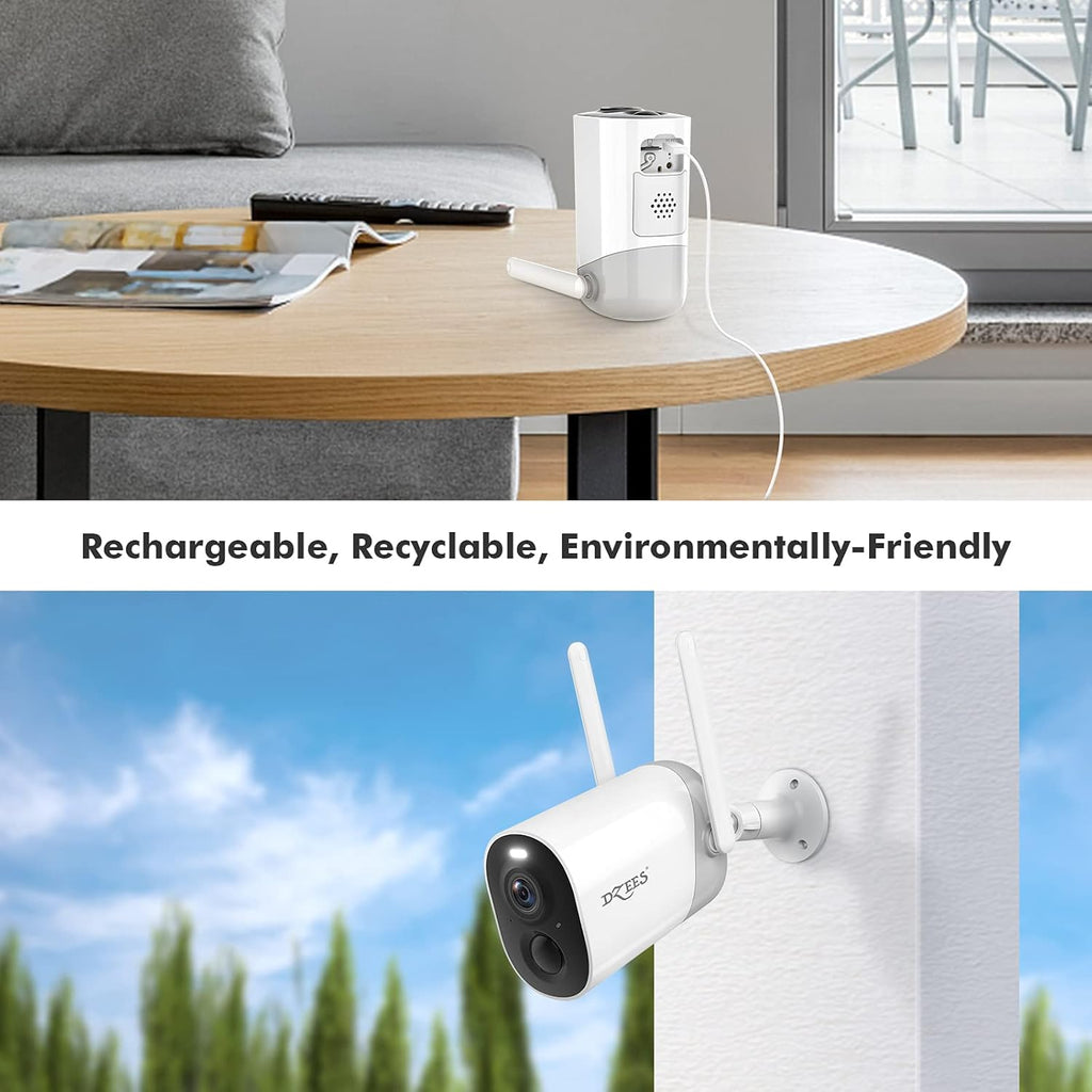 Wireless Outdoor Security Camera with Spotlight & Siren, 1080P Battery Powered, AI Motion Detection, 2-Way Audio, Color Night Vision, IP66 Weatherproof W9155