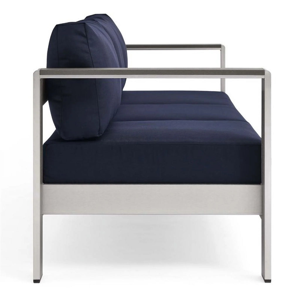 Aluminum Patio Sofa in Silver Navy E619634