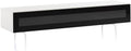 White Wood and Glass TV Stand with Metal Legs N683502