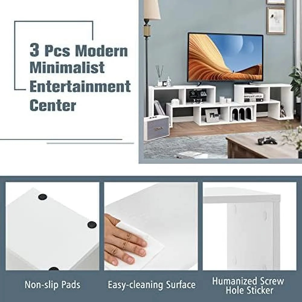 50 55 60 65 Inch TV Stand with Open Shelves N650