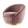 Pink Gold Velvet Swivel Accent Chair Q608373