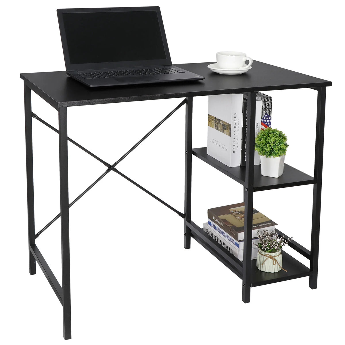 36" Computer Desk with 2 Tier Shelf F8198
