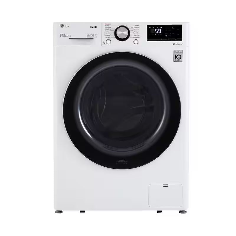 24 in. W 2.4 Cu. Ft. Compact Stackable Smart Front Load Washer in White with Steam D849150