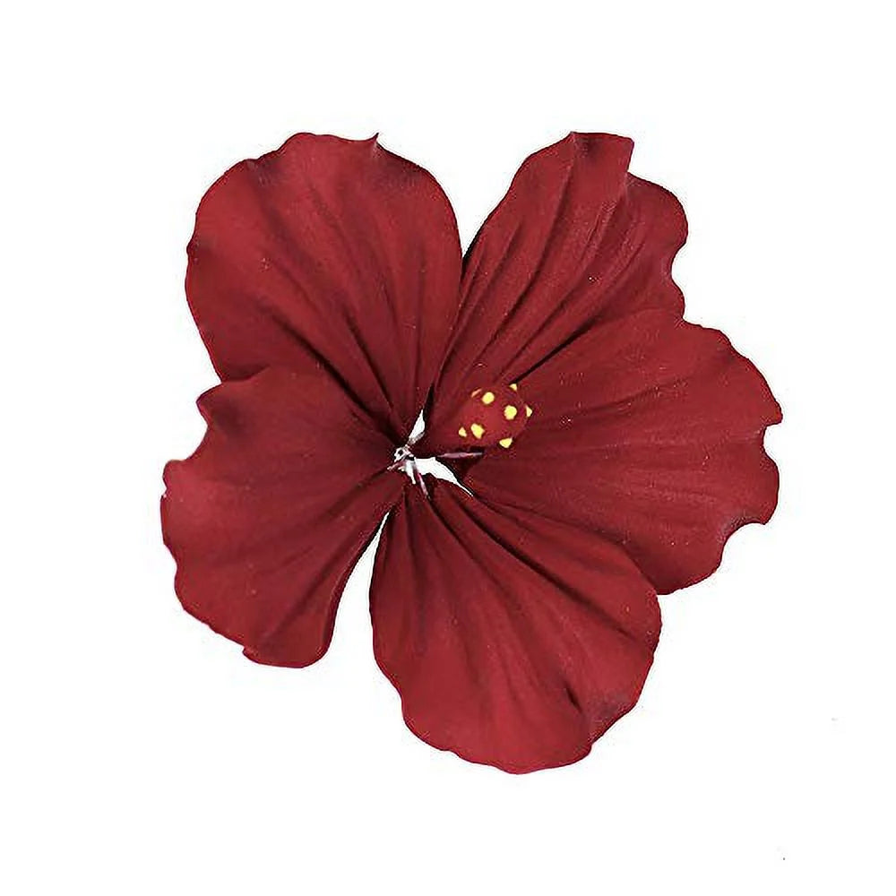 Edible Sugar Paste Hibiscus Flower Set of 3 Deep Red E583