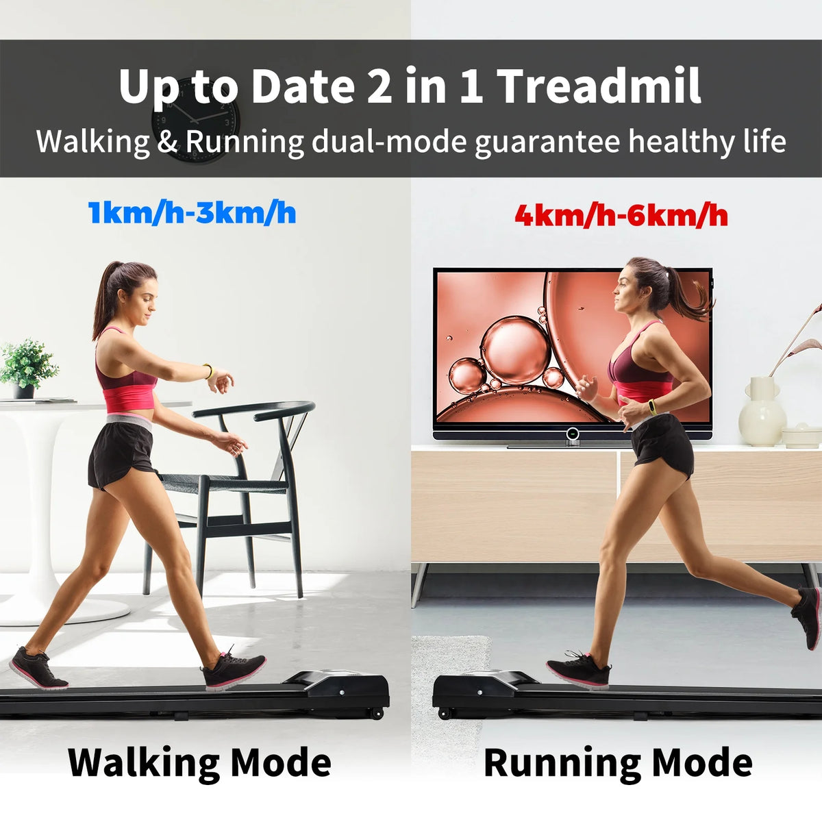 2 in 1 Compact Treadmill A6191