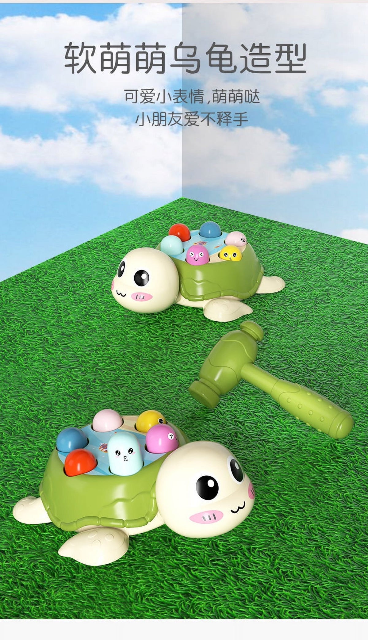 Knocking Toy Whack Tortoise Game Hammer Whacking Toy Q932