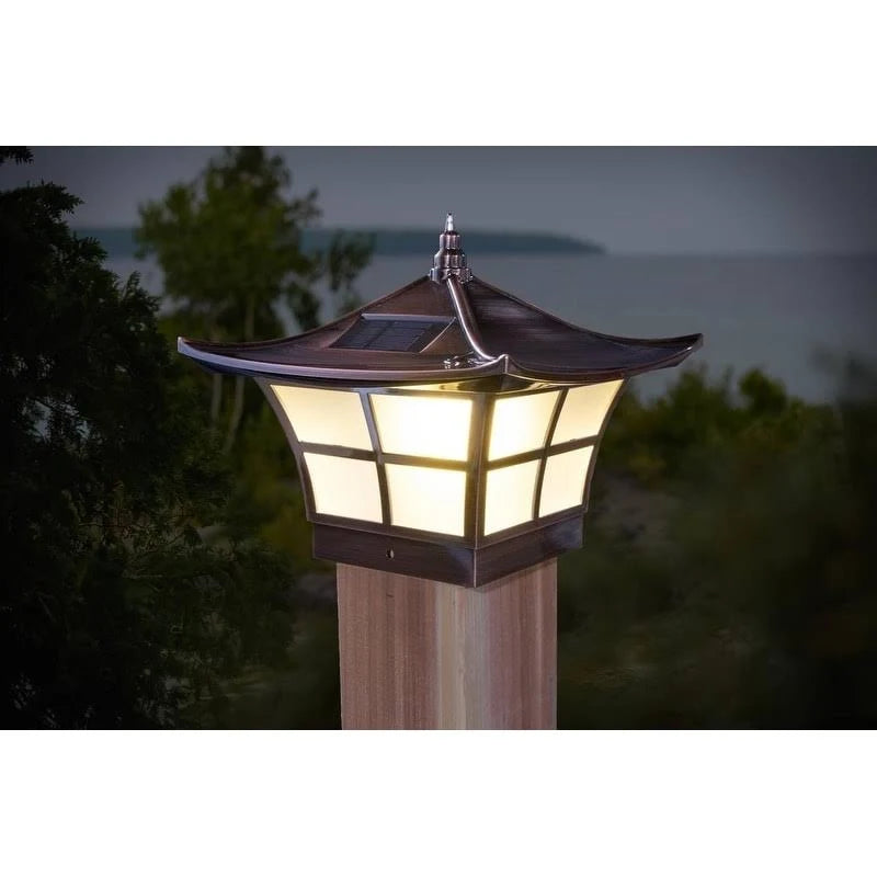 Electroplated Copper Solar Post Cap Set of 2 B562041