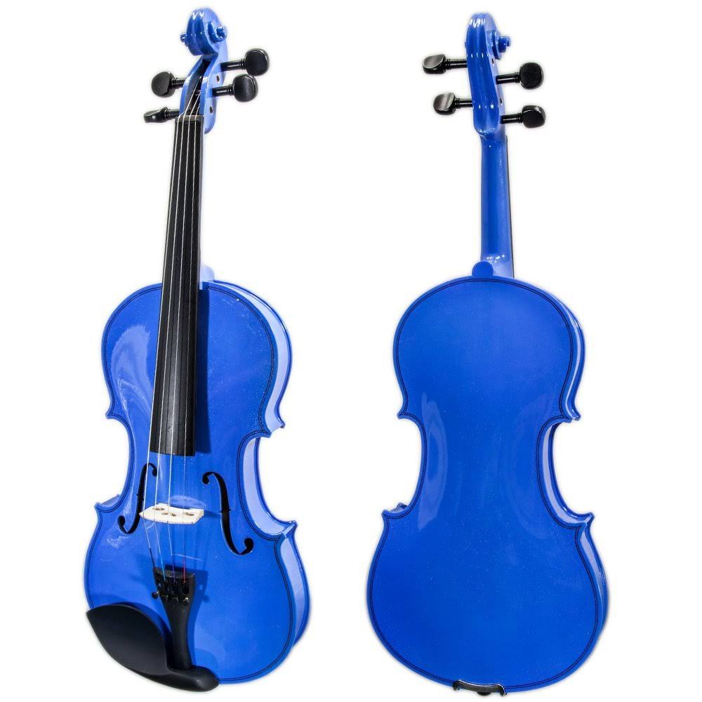 Blue Solidwood Violin with Brazilwood Bow and Case S52818