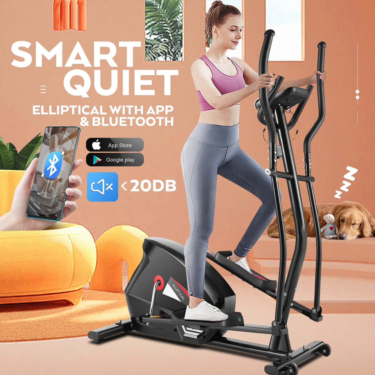 Elliptical Machine with 10 Levels Magnetic Resistance & LCD Display I171550