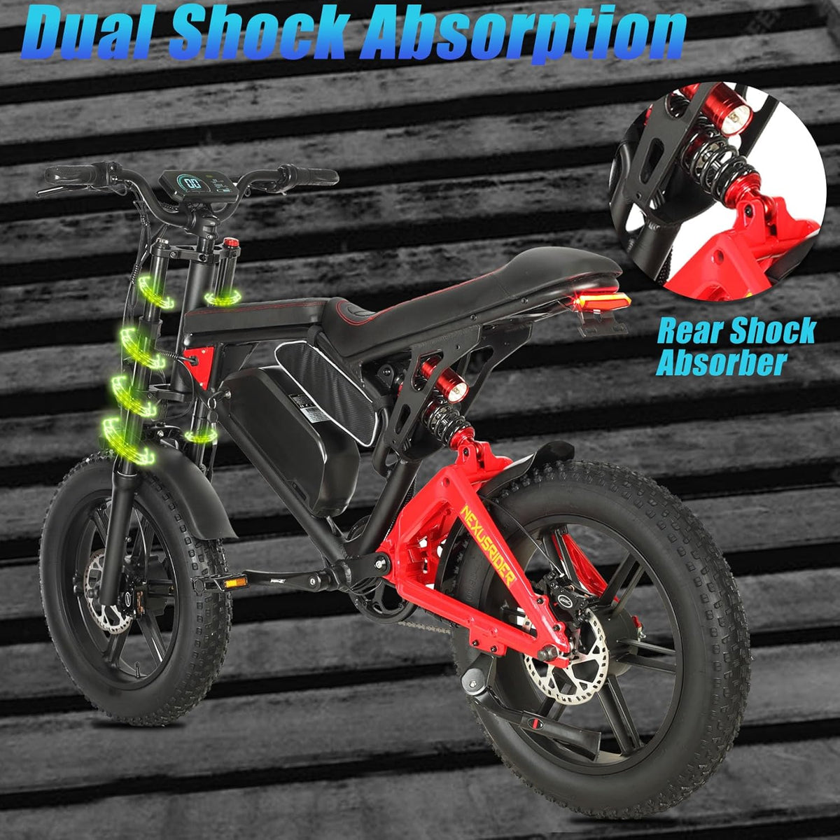 Fat Tire Electric Bike 2000W Dual Motor 20inch 48v 22.4ah A4804
