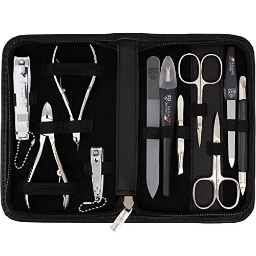 Manicure Pedicure Kit Set with Genuine Leather Case D1490