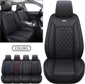 Waterproof Leather Car Seat Covers Full Set Black-Blue E28411