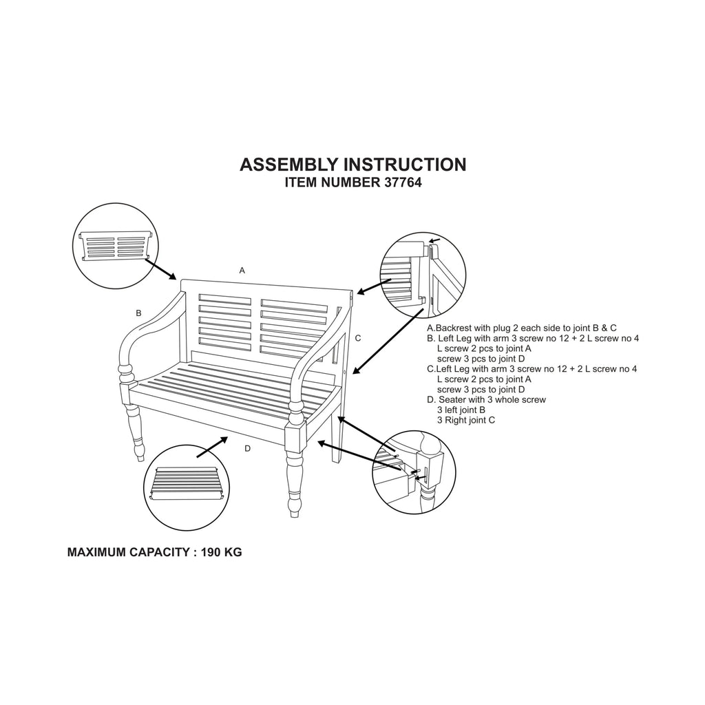 White Wood Bench V88082