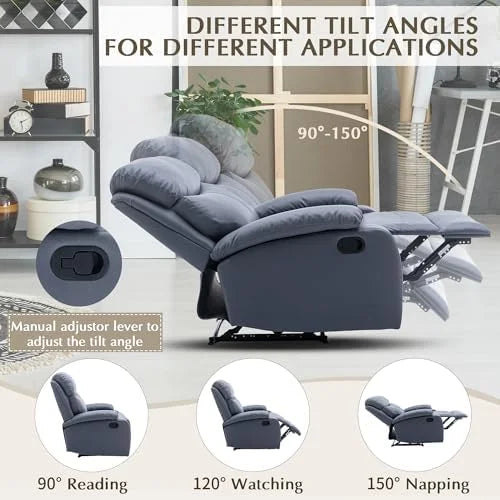 Manual Recliner Chair Dark Gray J383018
