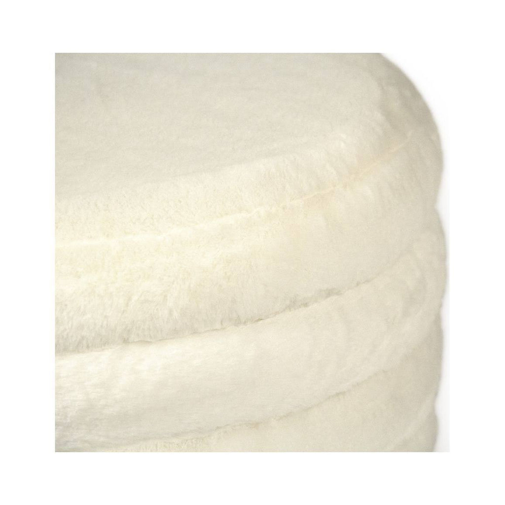 White Faux Fur Velvet Ottoman R1416