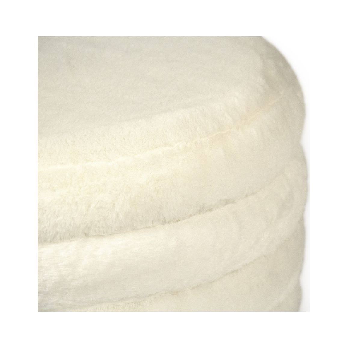White Faux Fur Velvet Ottoman R1416