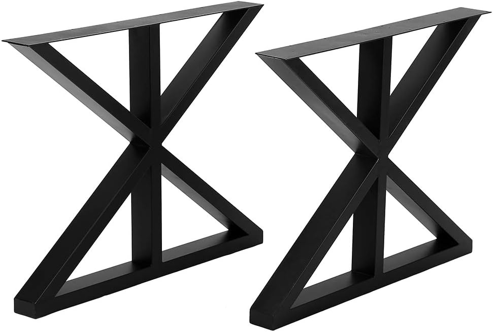 Black Cast Iron Metal Table Legs 2 Pcs P685930