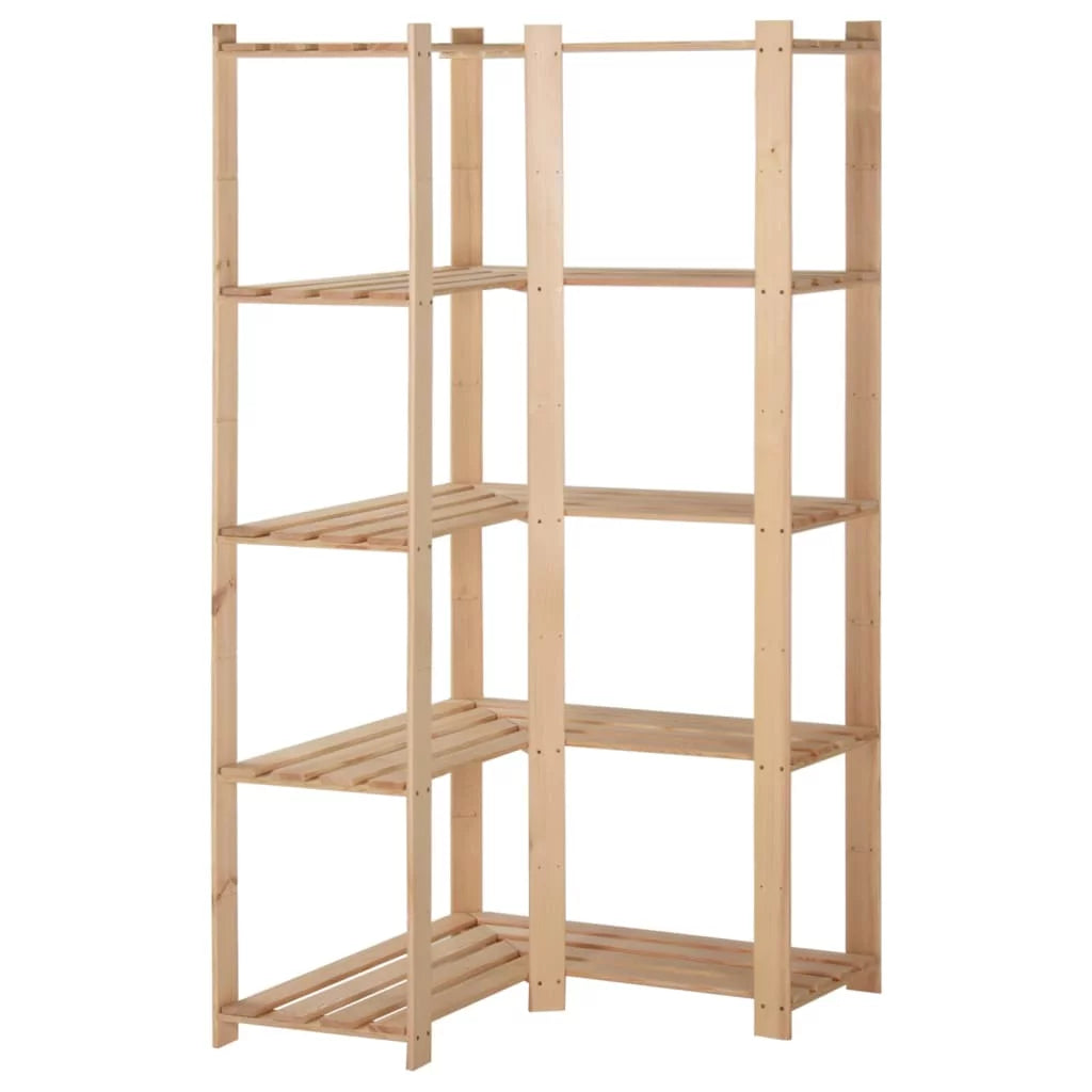 5-Tier Solid Wood Pine Corner Rack F1602