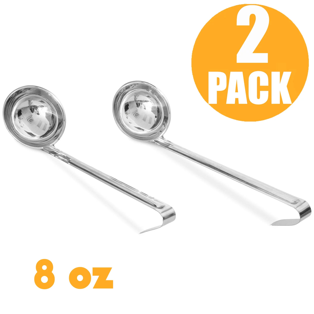 2 Pack 8 Oz Stainless Steel Soup Ladle Q78286