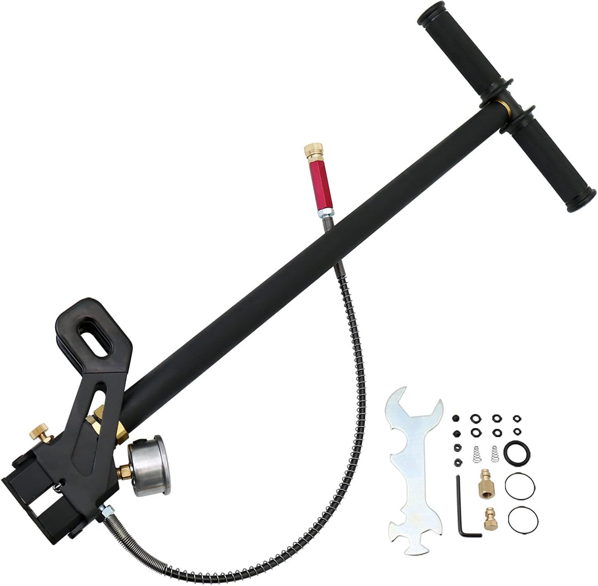 High Pressure Hand Pump 3 Stage 4500Psi Air Rifle Filling Stirrup Pump with Oil-Water Filter Pack of 2 A245486