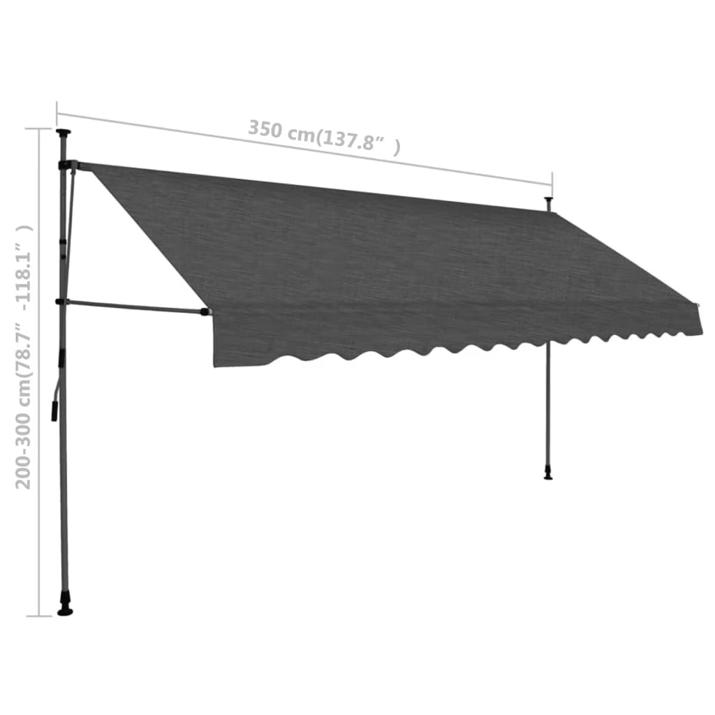 Shelter With Led Balcony Deck 137.8 Door Canopy Manual Crank Polyester Window Canopy L903980