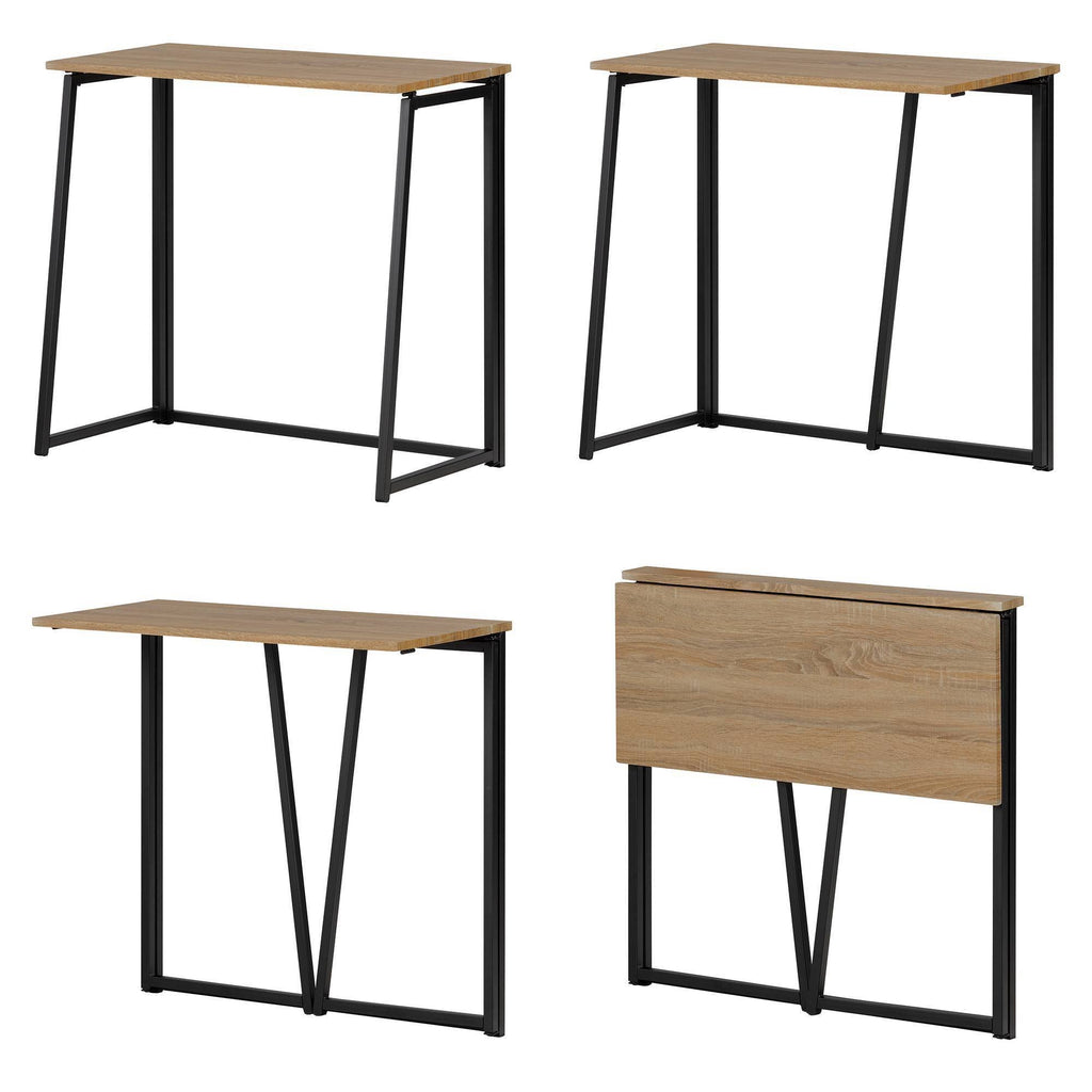 Oak Camel Industrial Folding Computer Desk I2407