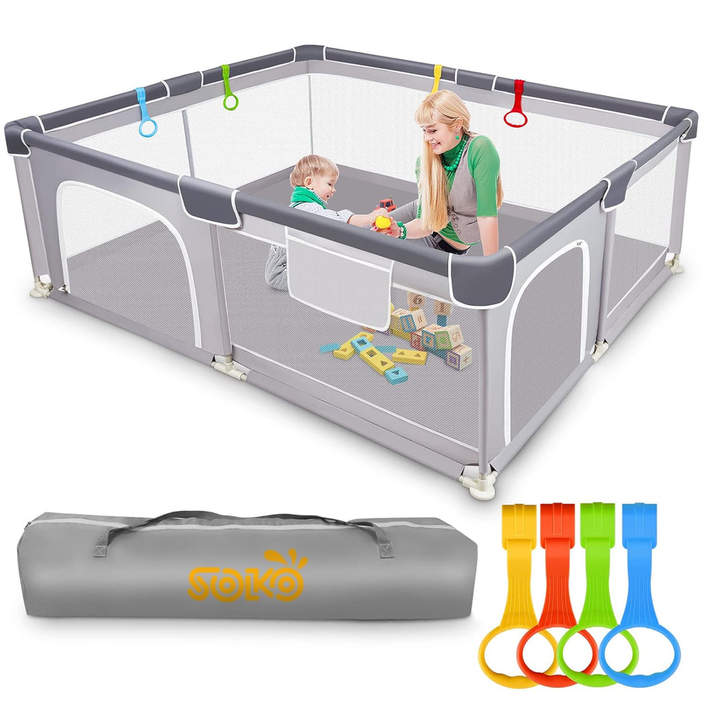 Extra Large Baby Playpen with Soft Breathable Mesh I32885