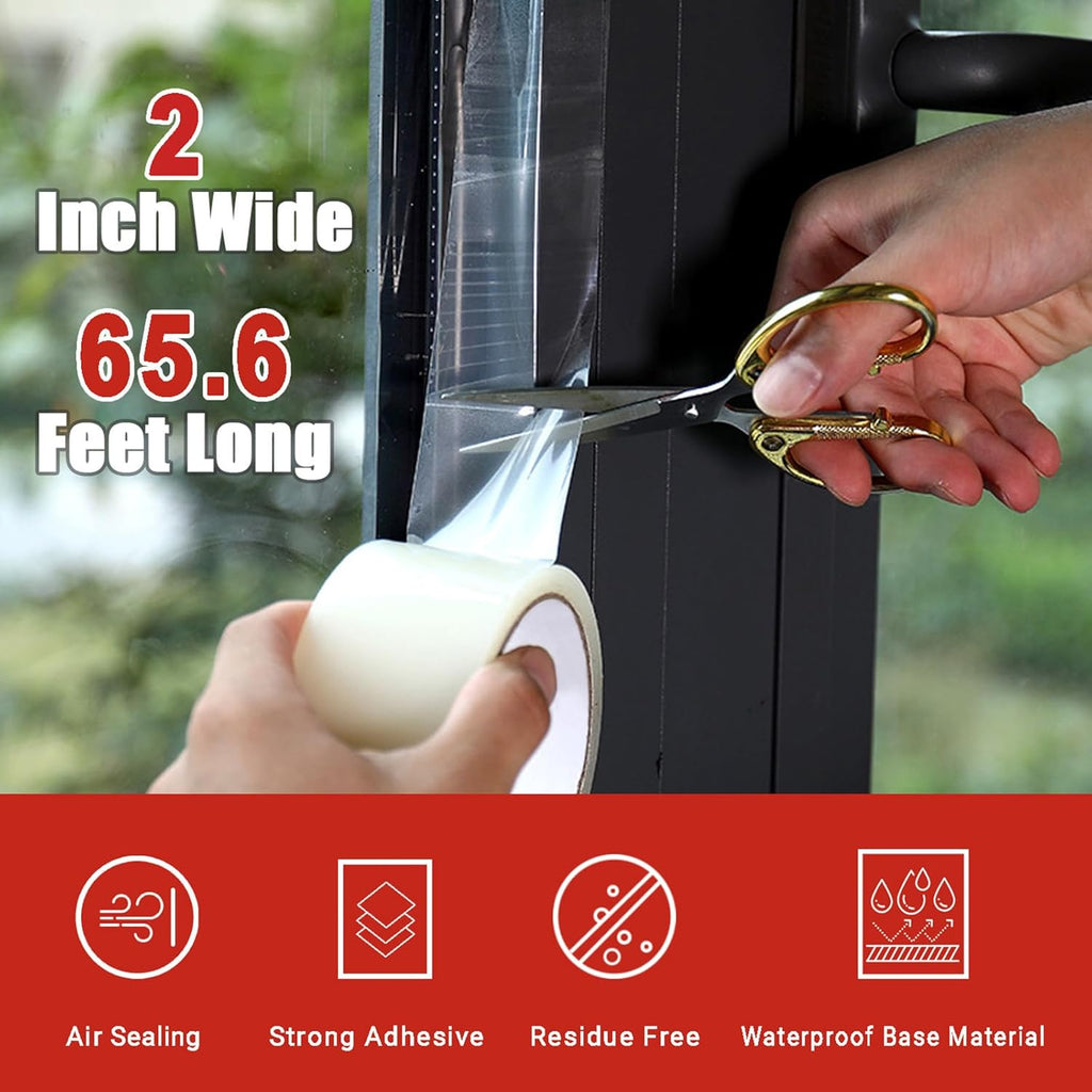 Transparent 2-Inch x 65.6FT Window Weather Stripping Tape P867435